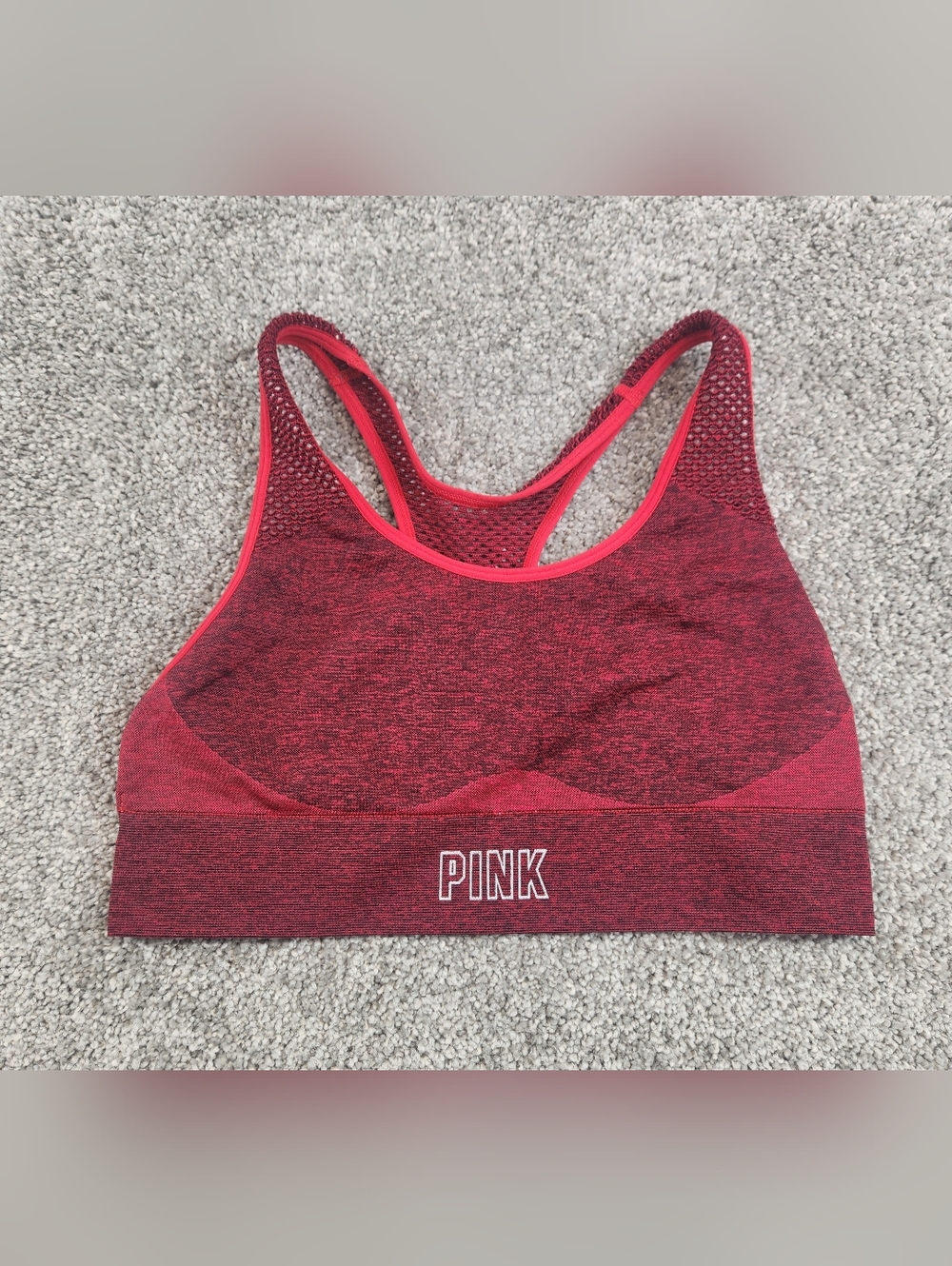 PINK by Victoria's Secret Sport Seamless Lightly Lined Sports Bra Red Women's S